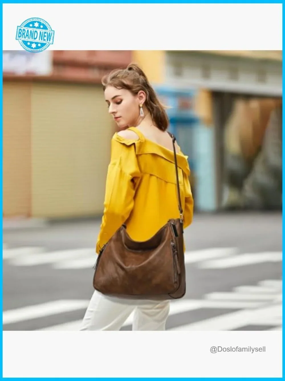 Large Hobo Shoulder Bag Crossbody Tote Purse Casual Everyday Work with Pockets